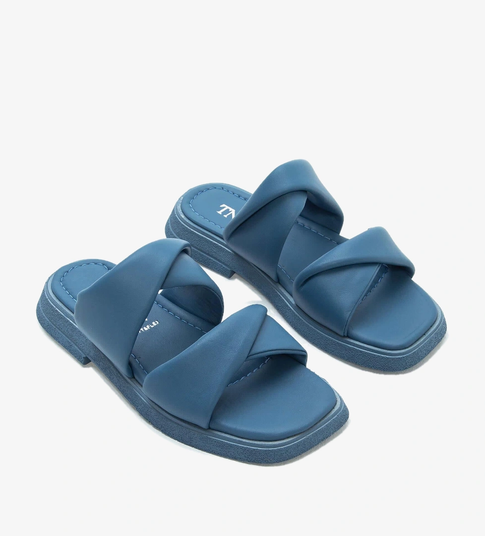 Tamer Tanca Siyah Tamer Tanca Hakiki Kadın Deri Düz Terlik