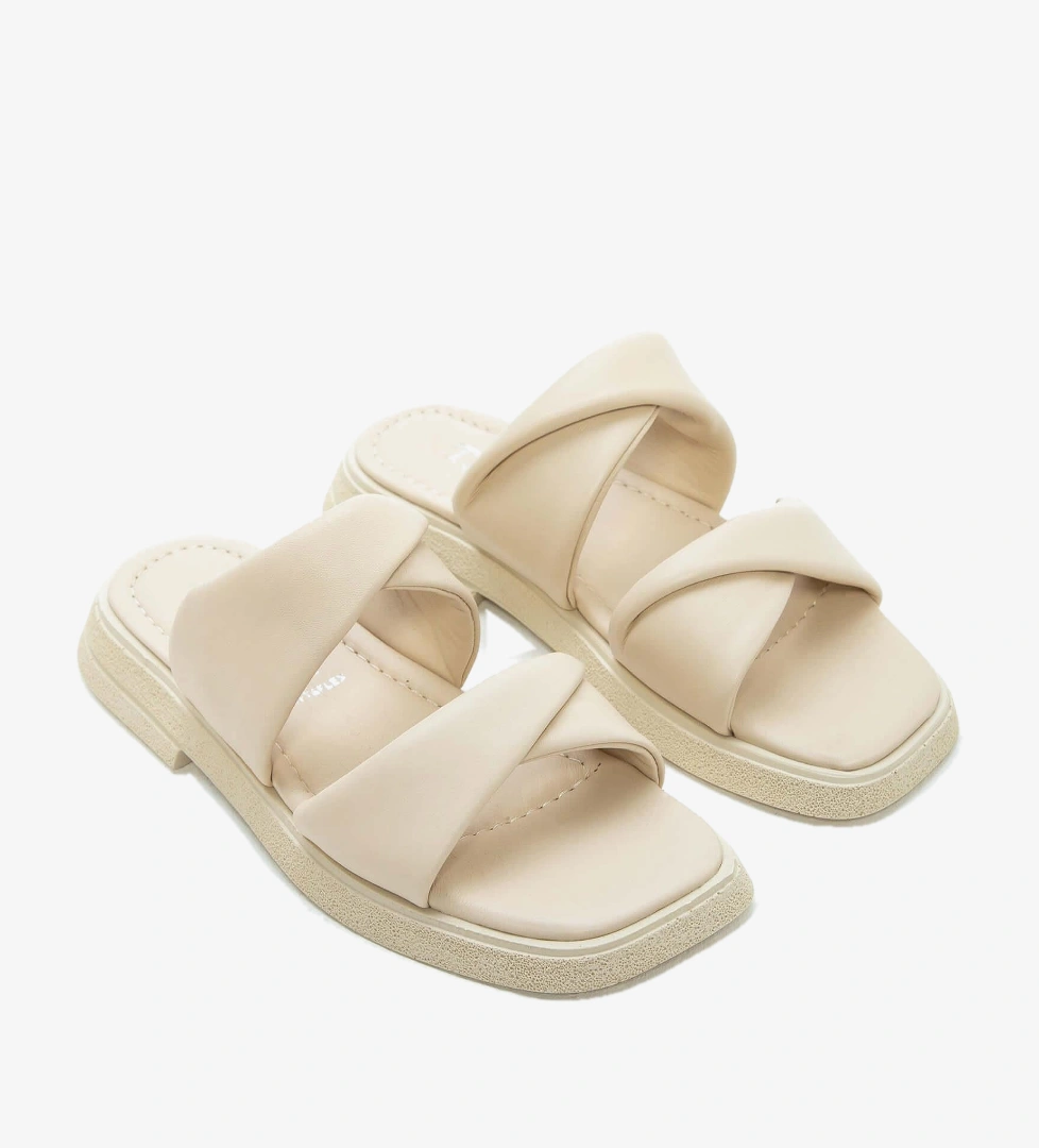 Tamer Tanca Siyah Tamer Tanca Hakiki Kadın Deri Düz Terlik