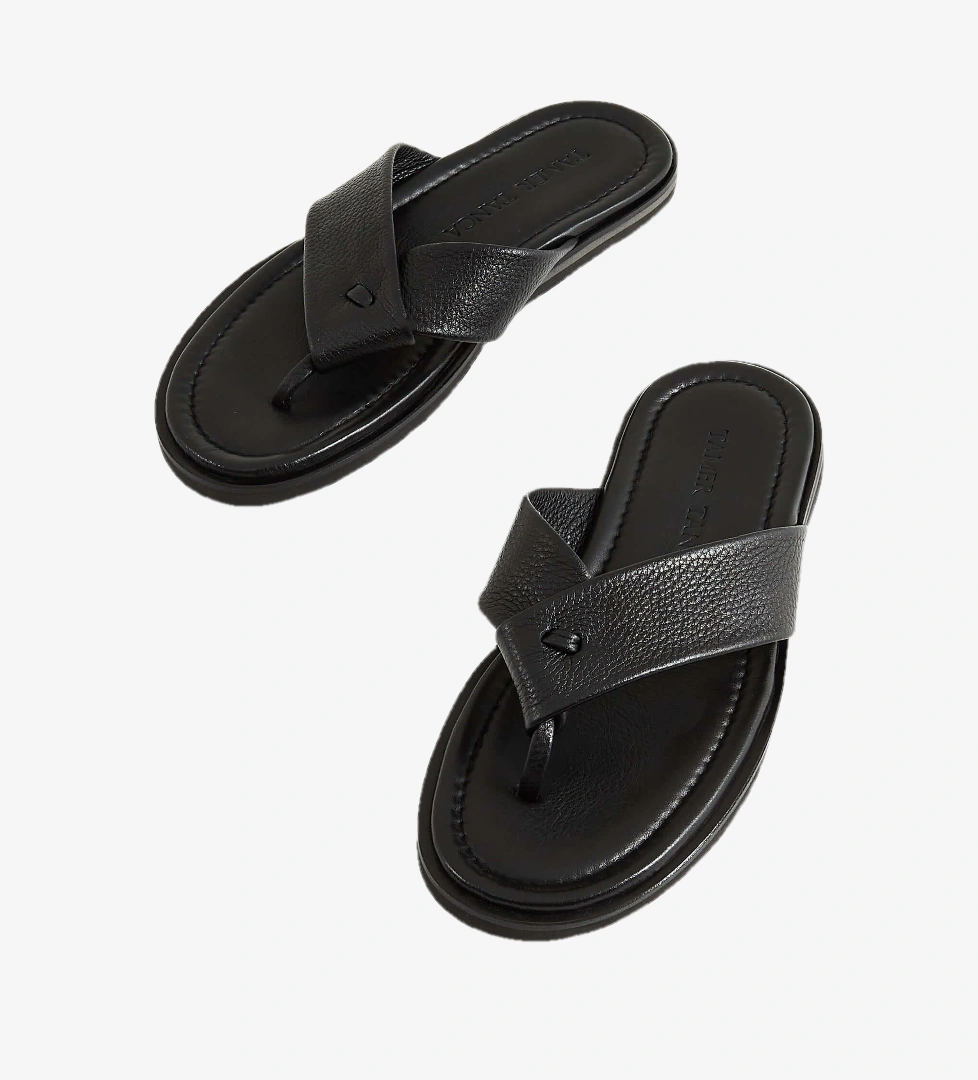 Tamer Tanca Taba Floter Tamer Tanca Hakiki Deri Erkek Parmak Arası Terlik