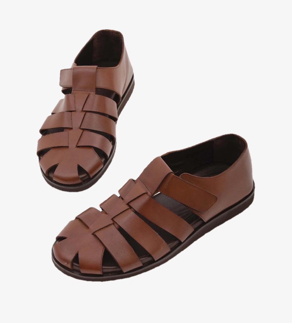 Tamer Tanca Siyah Tamer Tanca Hakiki Erkek Deri Günlük Sandalet