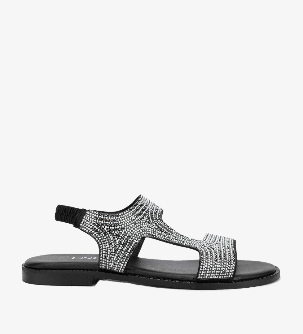 Tamer Tanca Kadın Hakiki Deri Siyah Düz Sandalet