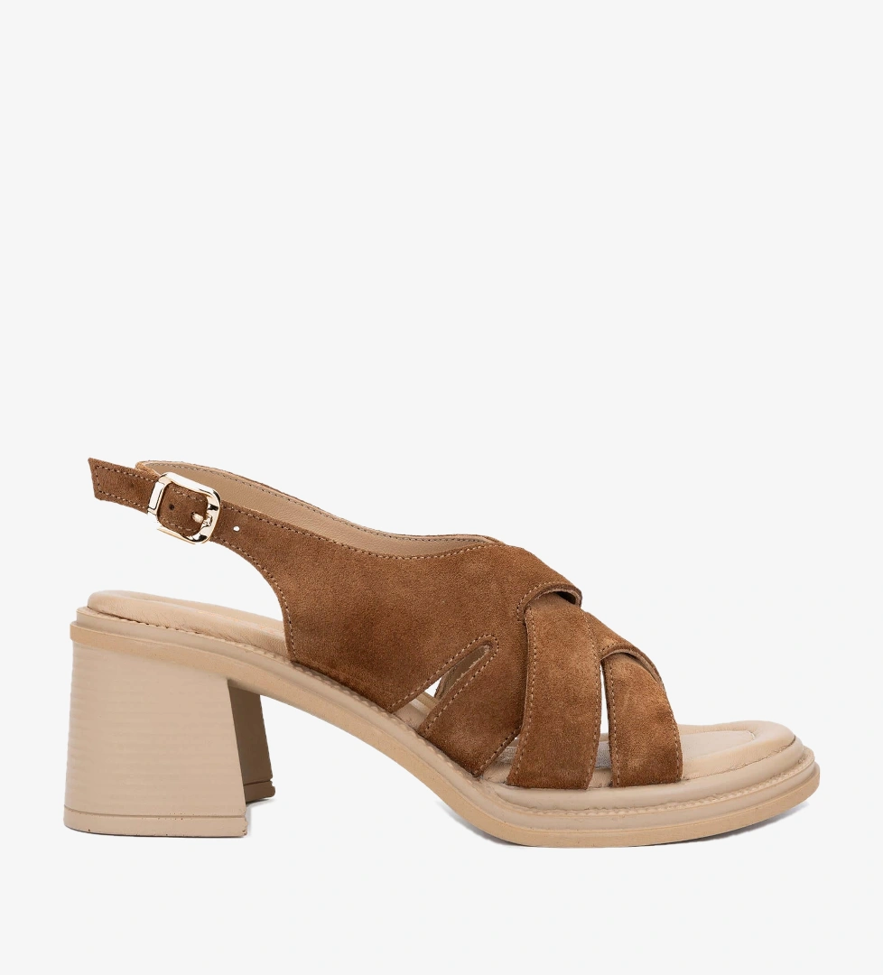 Tamer Tanca Lacivert Süet Tamer Tanca Hakiki Deri Kadın Topuklu Sandalet