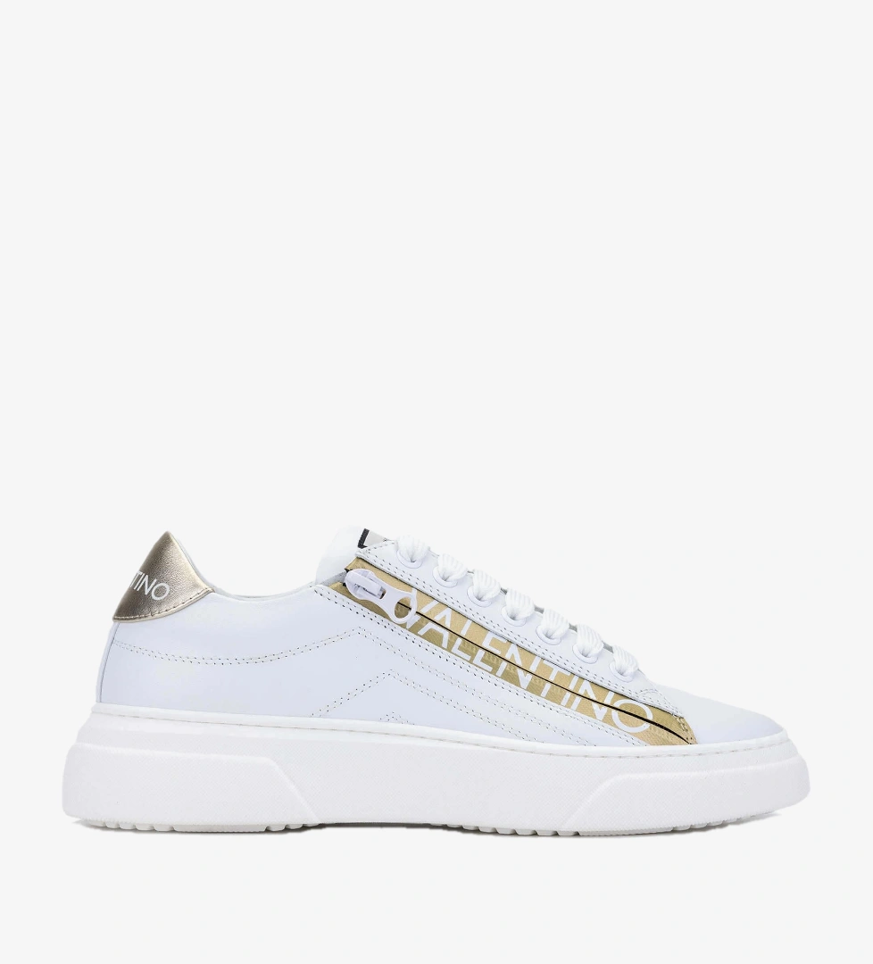 Mario Valentino Kadın Hakiki Deri Beyaz/Altın Sneakers & Spor Ayakkabı