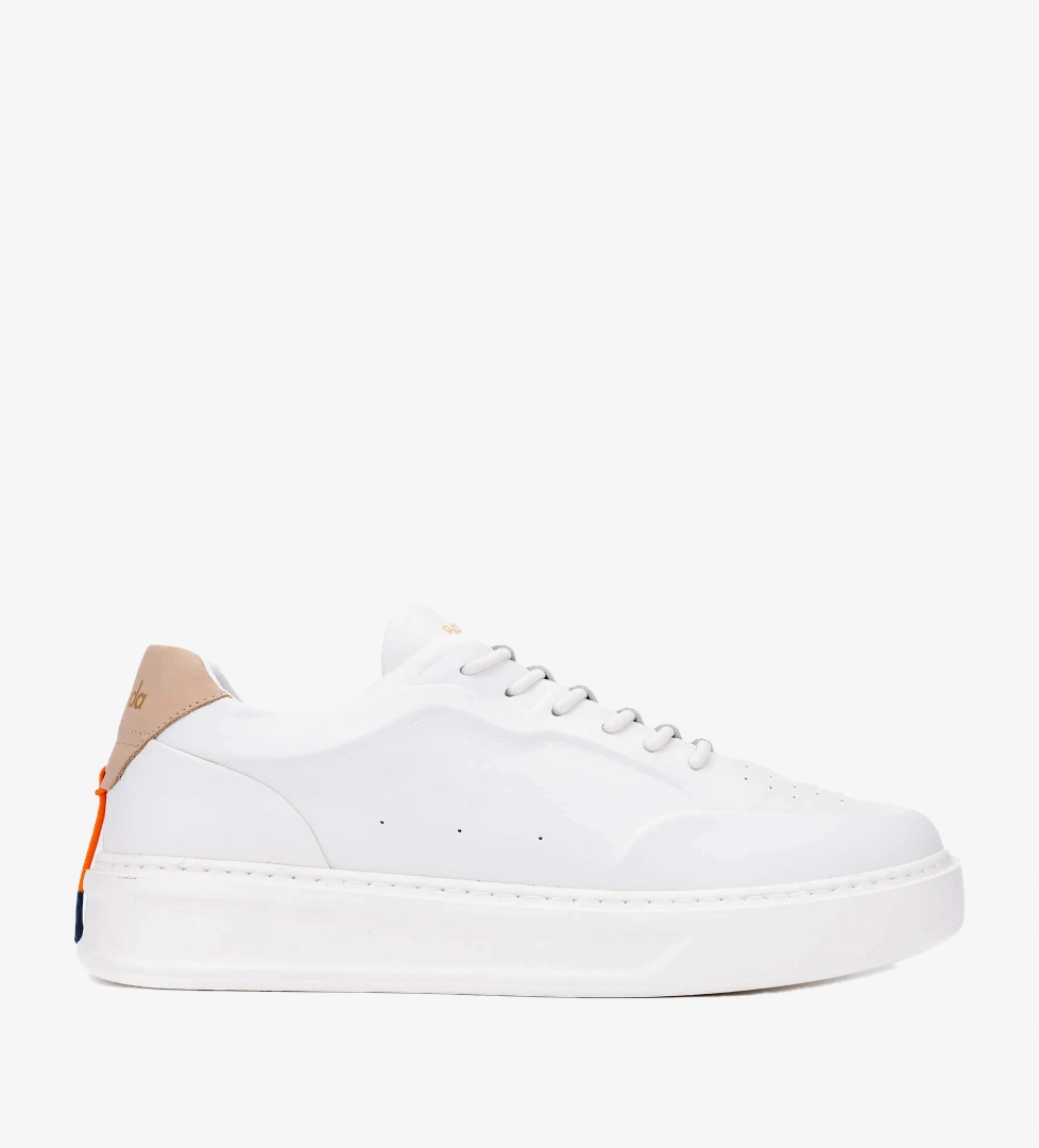 Barracuda Erkek Hakiki Deri Beyaz/Bej Sneakers & Spor Ayakkabı