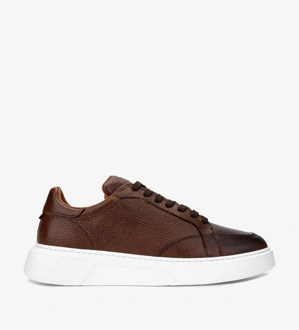 Tamer Tanca Erkek Hakiki Deri Kahverengi Sneakers & Spor Ayakkabı