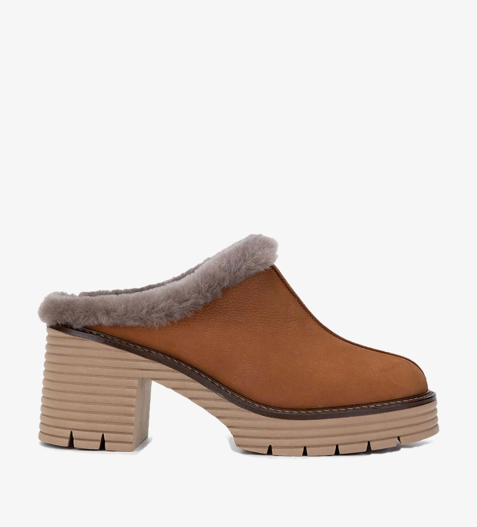 Tamer Tanca Siyah Nubuk Tamer Tanca Hakiki Deri Kadın Topuklu Terlik