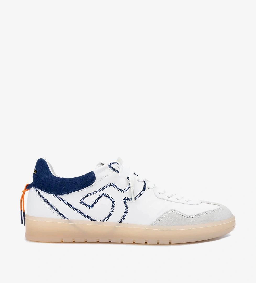 Barracuda Erkek Hakiki Deri Beyaz/Lacivert Sneakers & Spor Ayakkabı