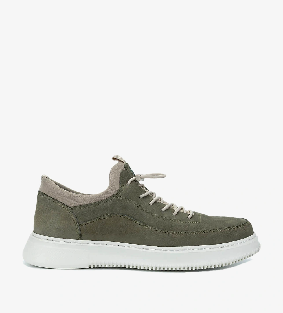 Tamer Tanca Erkek Hakiki Deri Yeşil Nubuk Sneakers & Spor Ayakkabı
