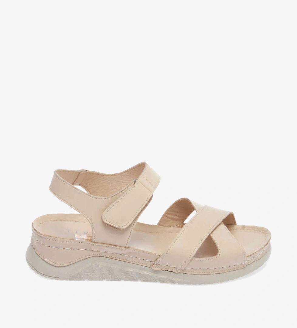 Bej Hakiki Deri Kadın Sandalet - K24Y1SN67087-A25