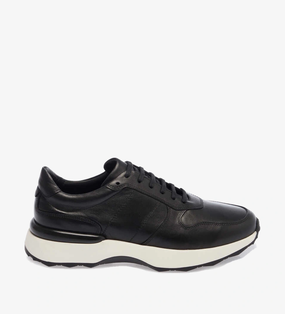 Siyah Hakiki Deri Erkek Sneaker - E24I1AY56721-A43