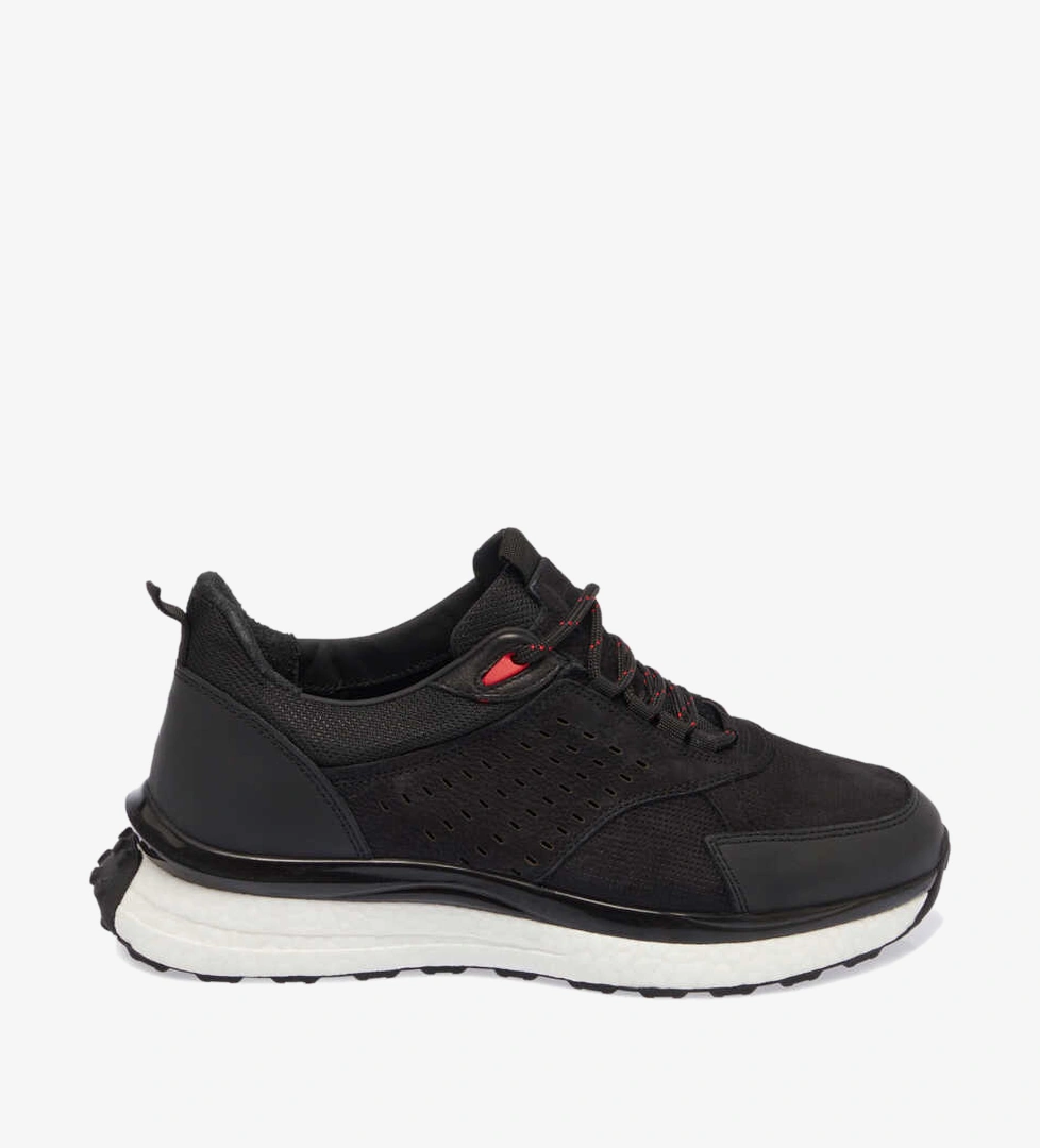 Siyah Hakiki Deri Erkek Sneaker - E24I1AY56801-A23