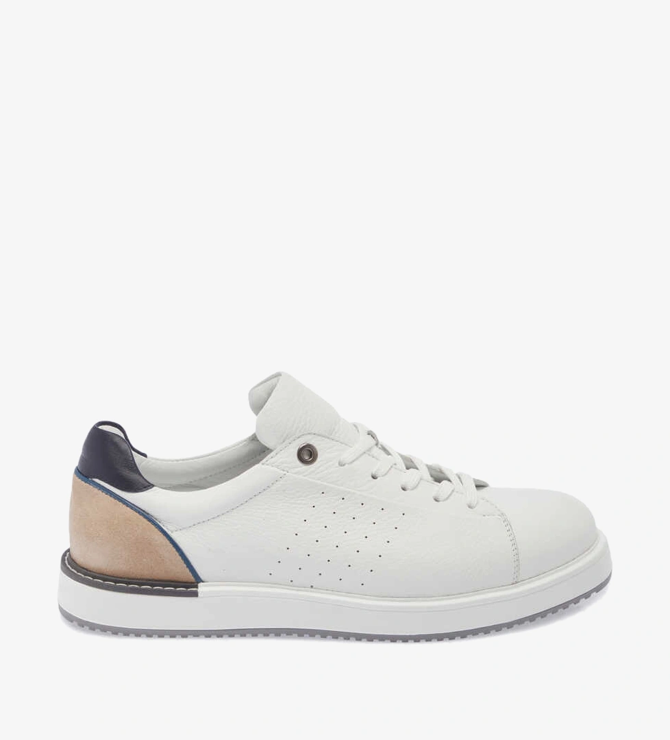 Beyaz Hakiki Deri Erkek Sneaker - E24I1AY56700-B69