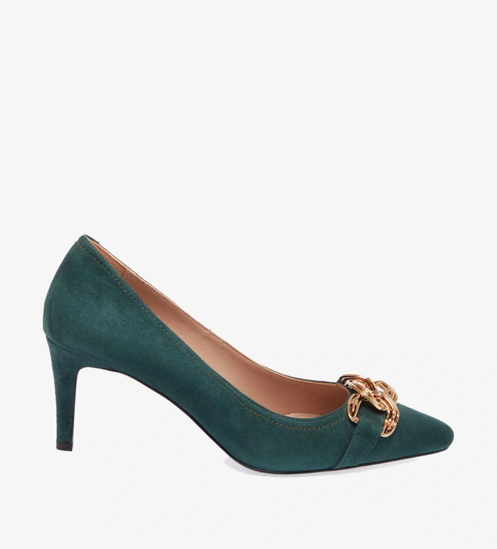 Yeşil Hakiki Süet Deri Kadın Stiletto - K24I1AY67464-O48