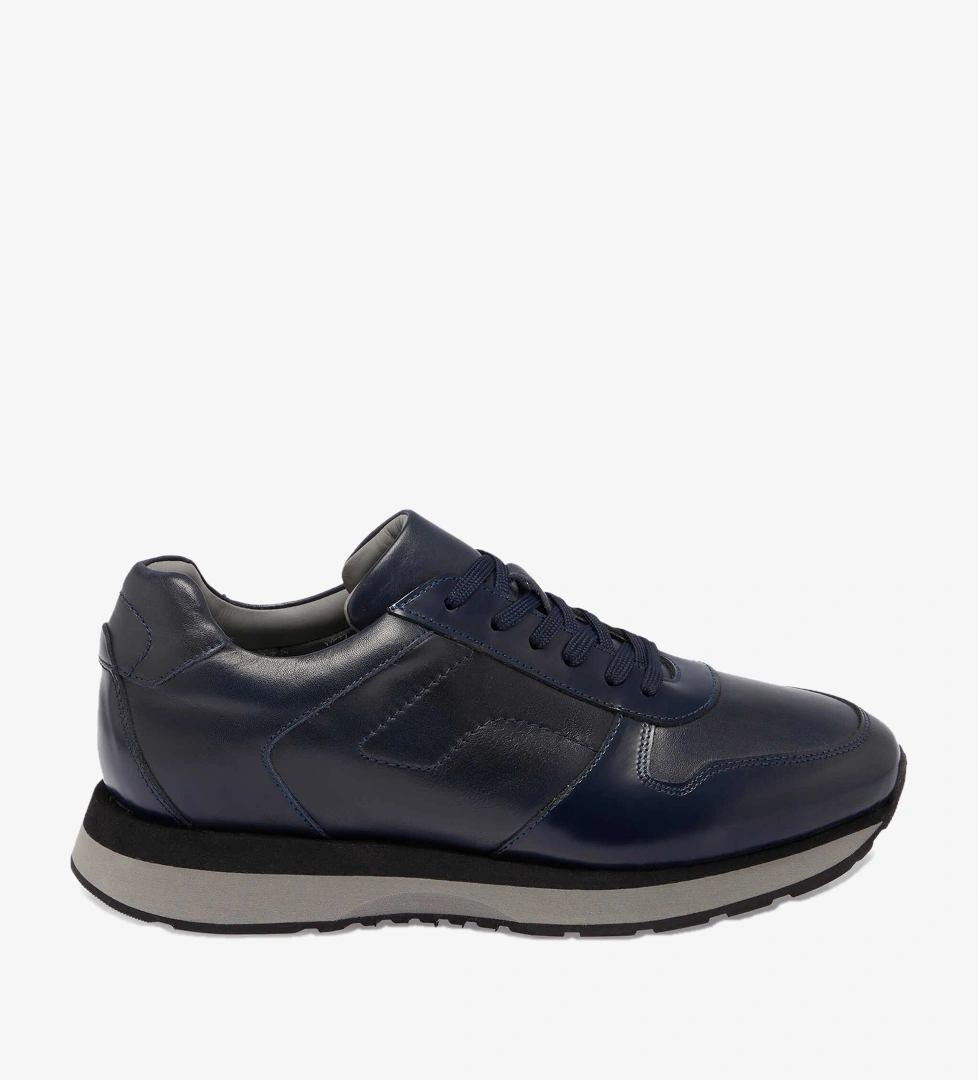 Lacivert Hakiki Deri Erkek Sneaker - E24S1AY57042-K4K