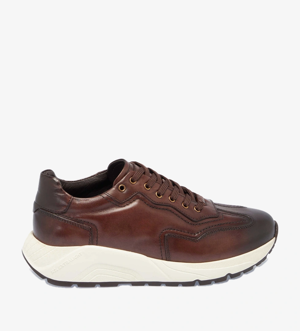 Kahverengi Hakiki Deri Erkek Sneaker - E24S1AY56975-V94