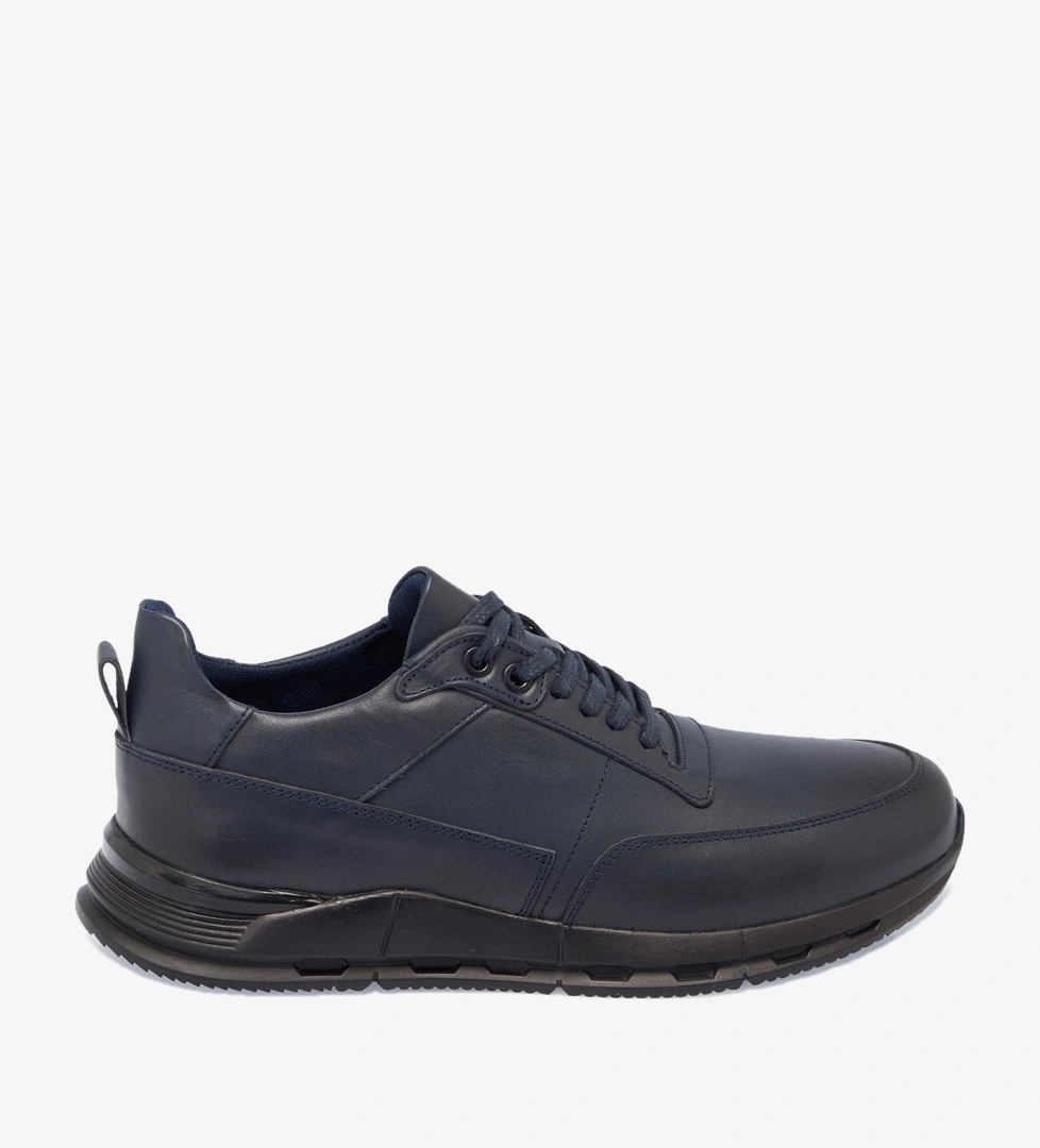 Lacivert Hakiki Deri Erkek Sneaker - E24S1AY57097-A31