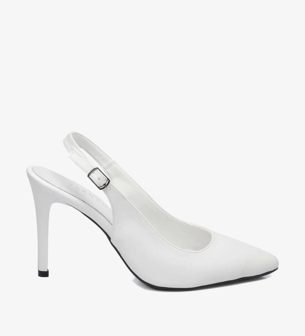 Tergan Beyaz Tergan Vegan Stiletto