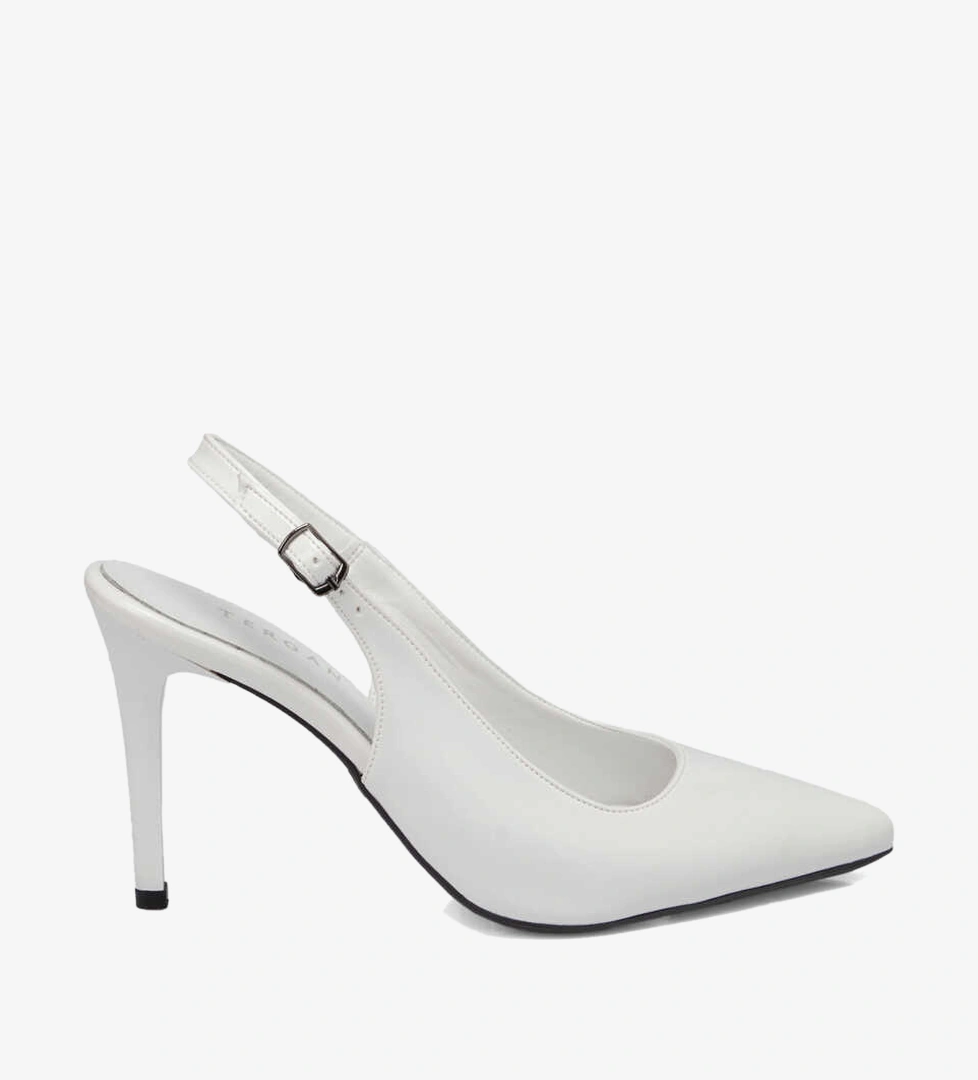 Tergan Beyaz Tergan Vegan Stiletto