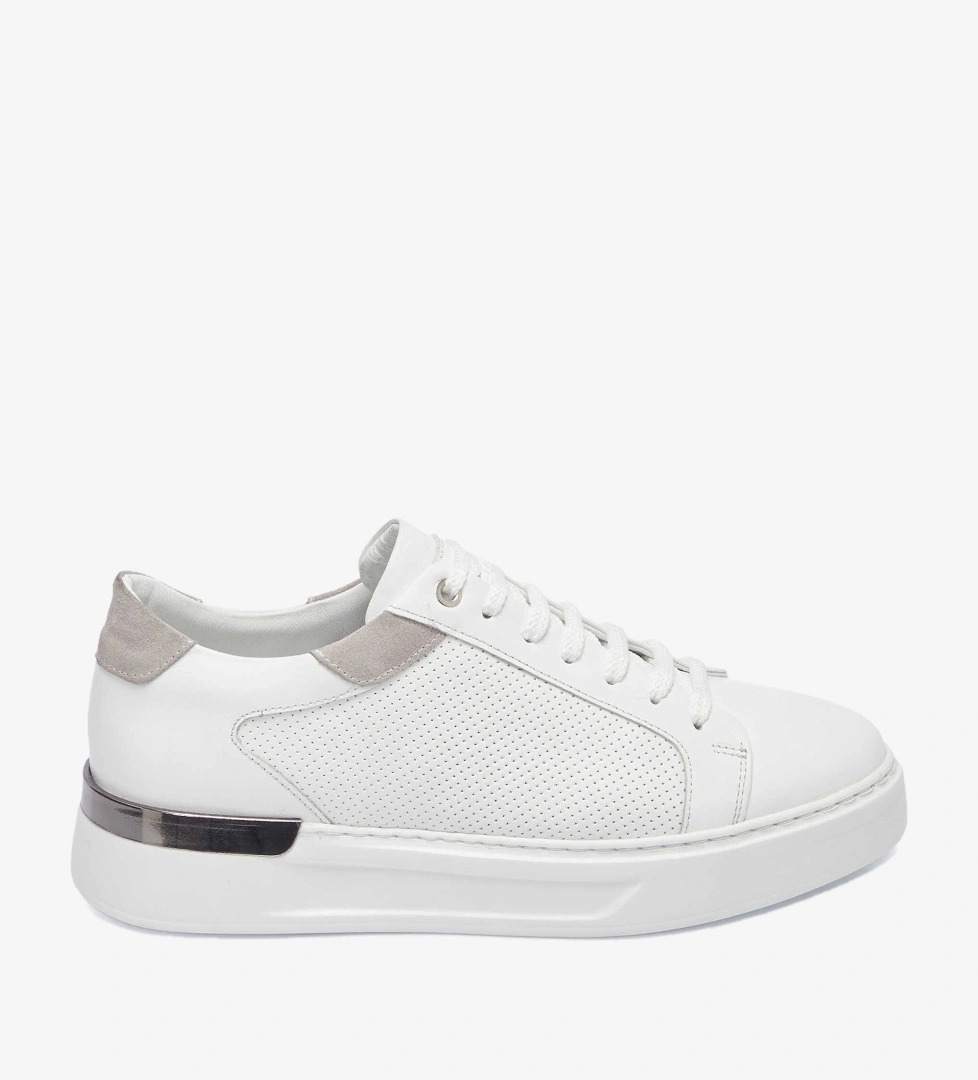 Beyaz Hakiki Deri Erkek Sneaker - E25I1AY57272-A26