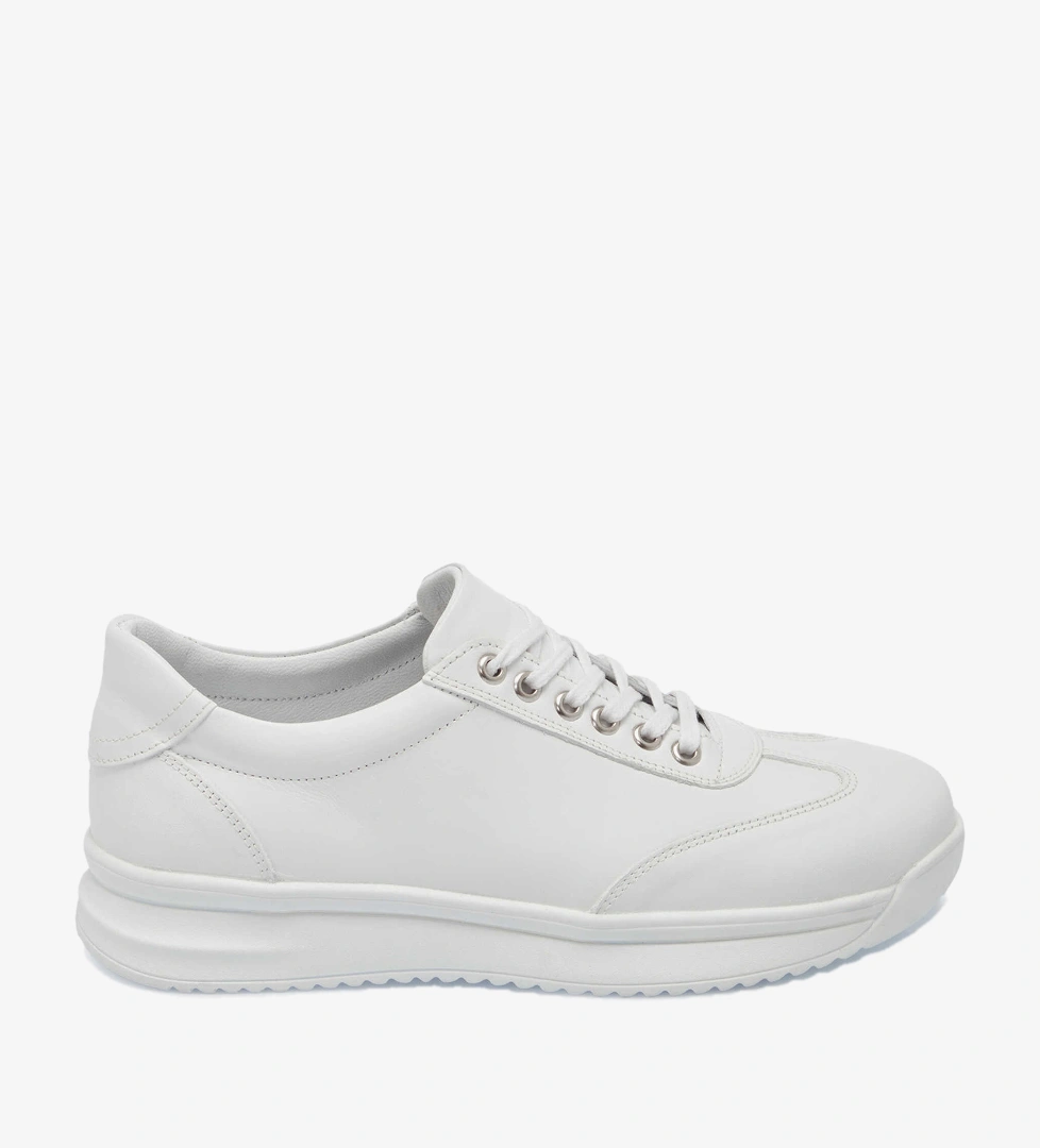 Beyaz Hakiki Deri Erkek Sneaker - E25I1AY57304-A26