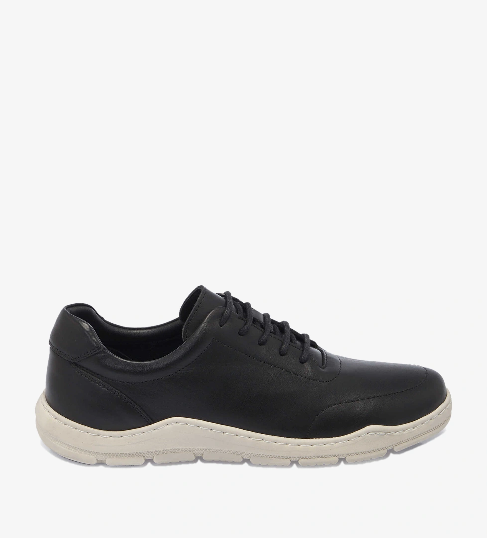 Siyah Hakiki Deri Erkek Sneaker - E25I1AY57286-A23