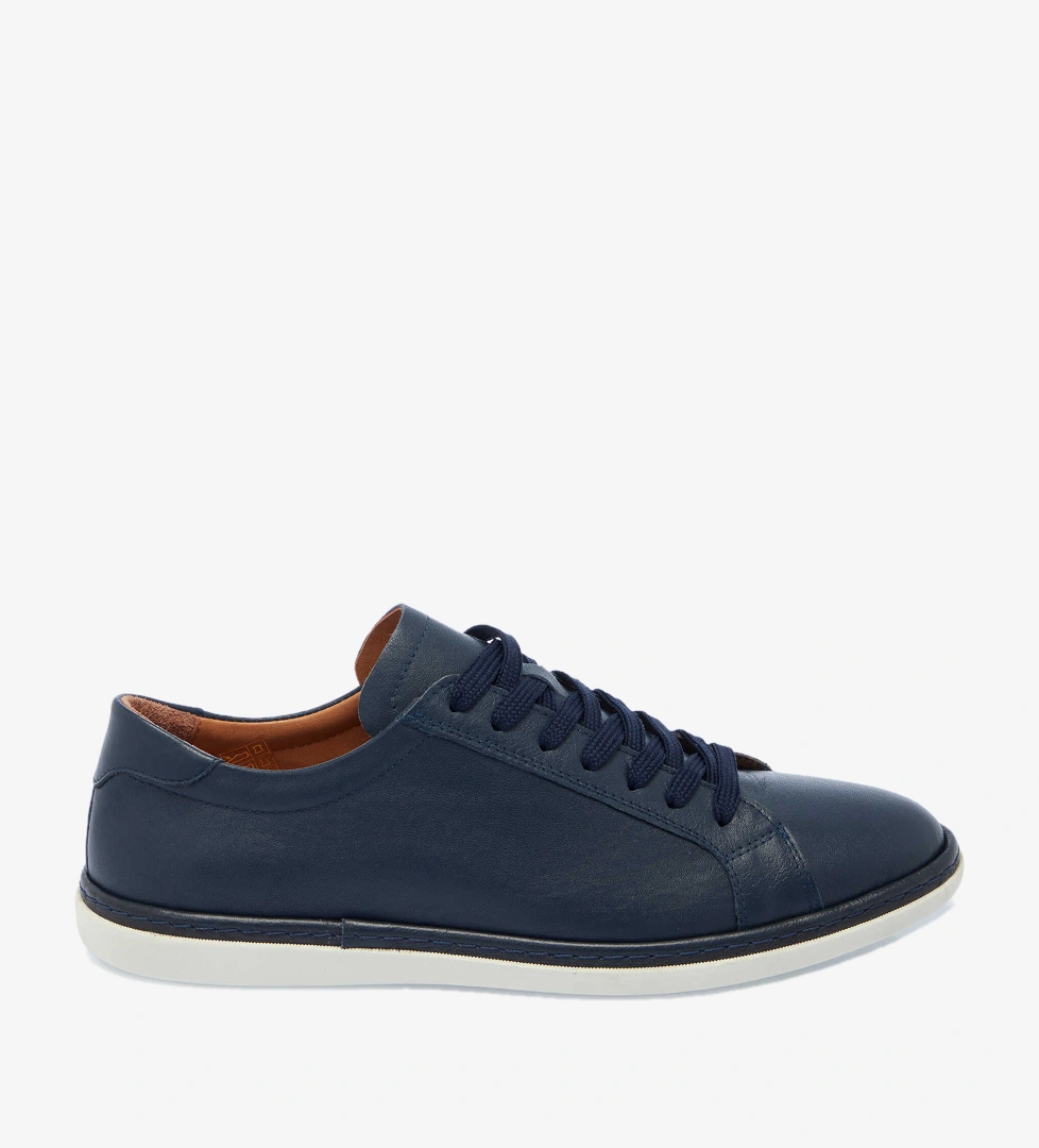 Lacivert Hakiki Deri Erkek Sneaker - E25I1AY57267-A31