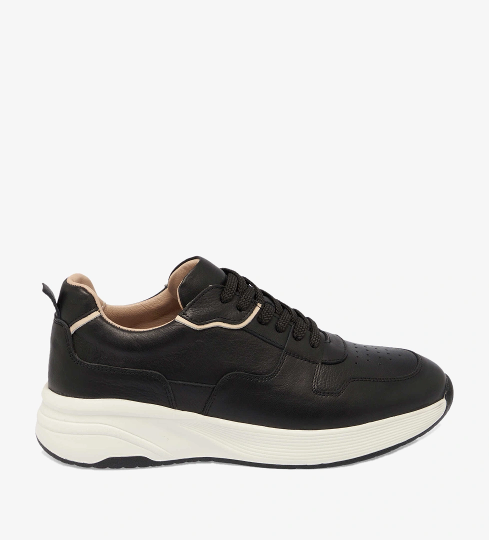 Siyah Hakiki Deri Erkek Sneaker - E25I1AY57226-A23