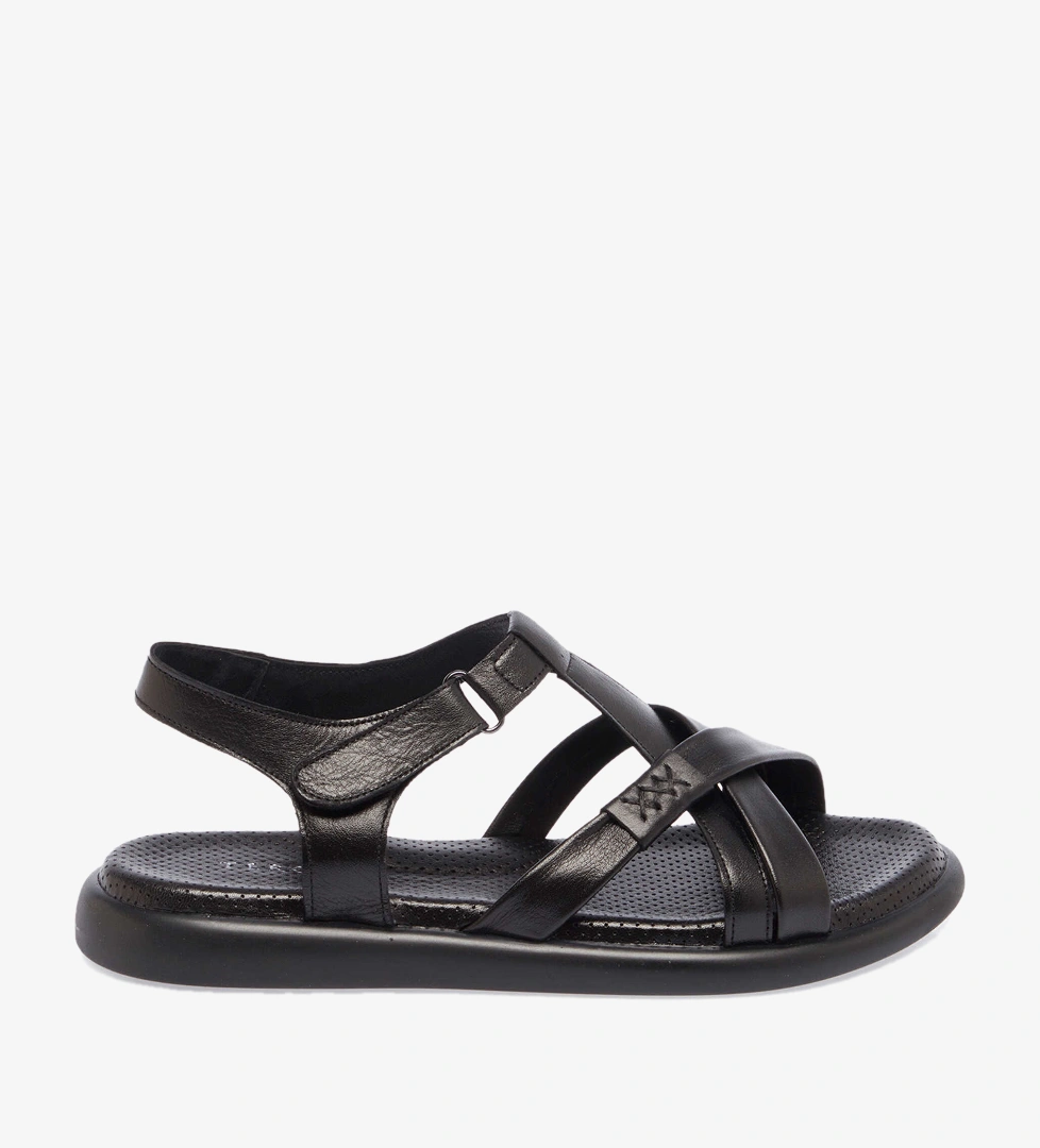 Siyah Hakiki Deri Kadın Sandalet - K25Y1SN67974-A23
