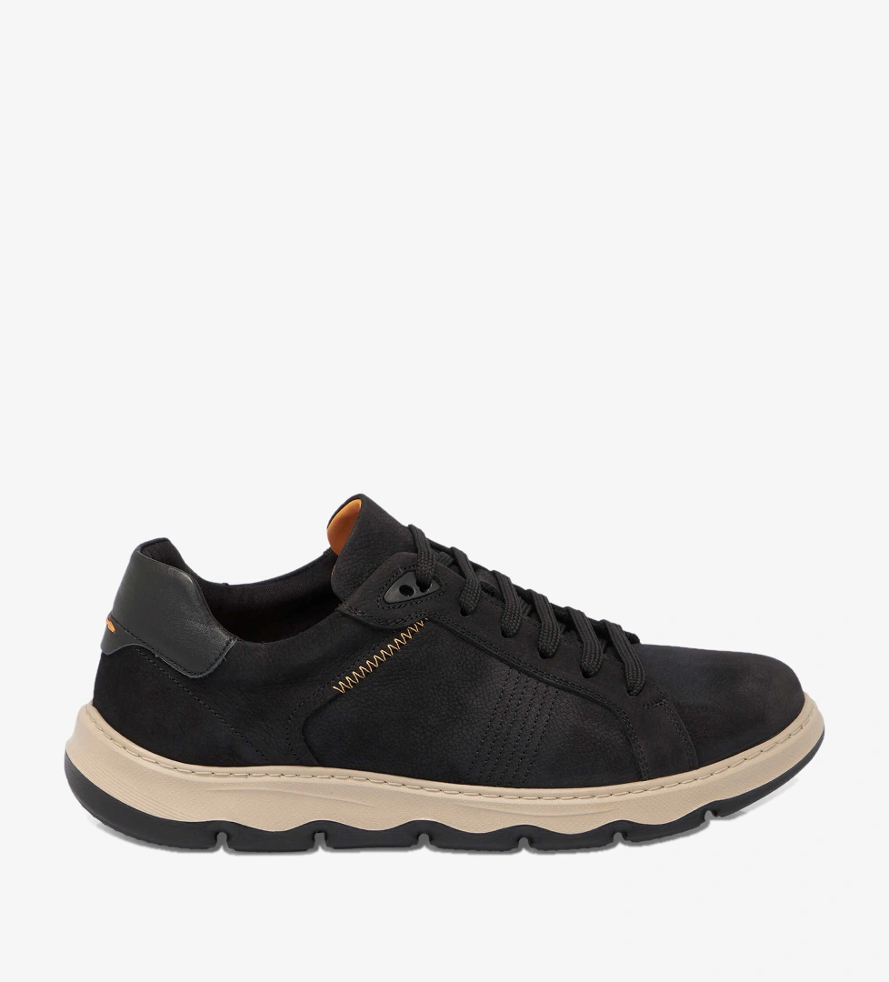 Siyah Hakiki Nubuk Deri Erkek Sneaker - E25S1AY57428-A64
