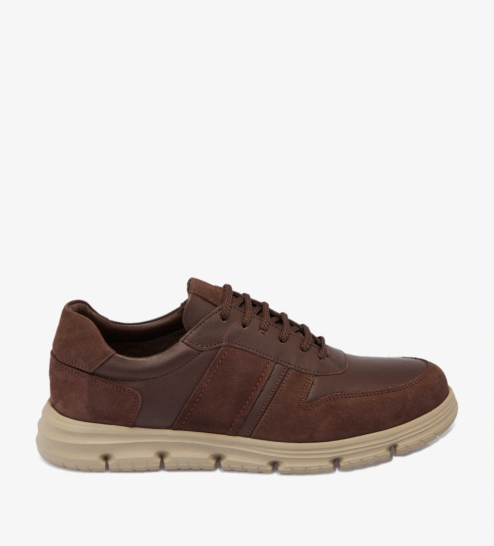 Kahverengi Hakiki Deri Erkek Sneaker - E25S1AY57511-A24