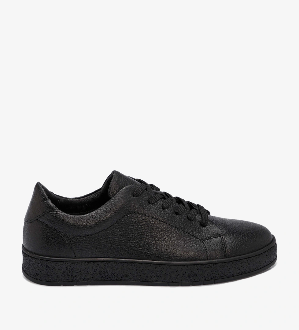 Siyah Hakiki Deri Erkek Sneaker - E25S1AY57658-A41