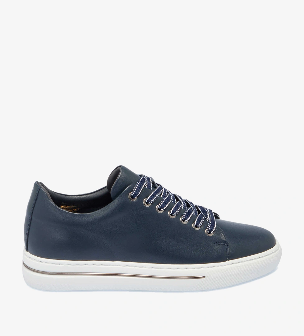 Lacivert Hakiki Deri Erkek Sneaker - E25S1AY57529-A31