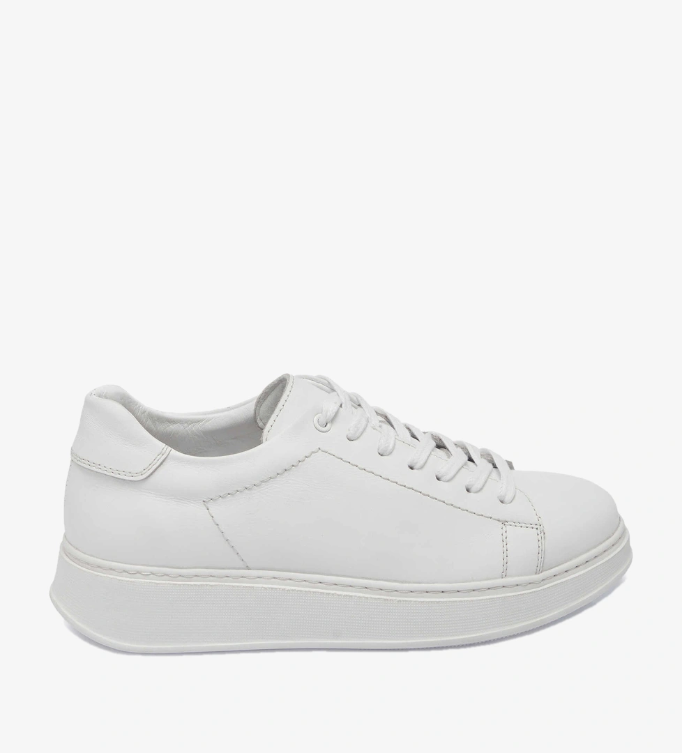Beyaz Hakiki Deri Erkek Sneaker - E25S1AY57542-A26