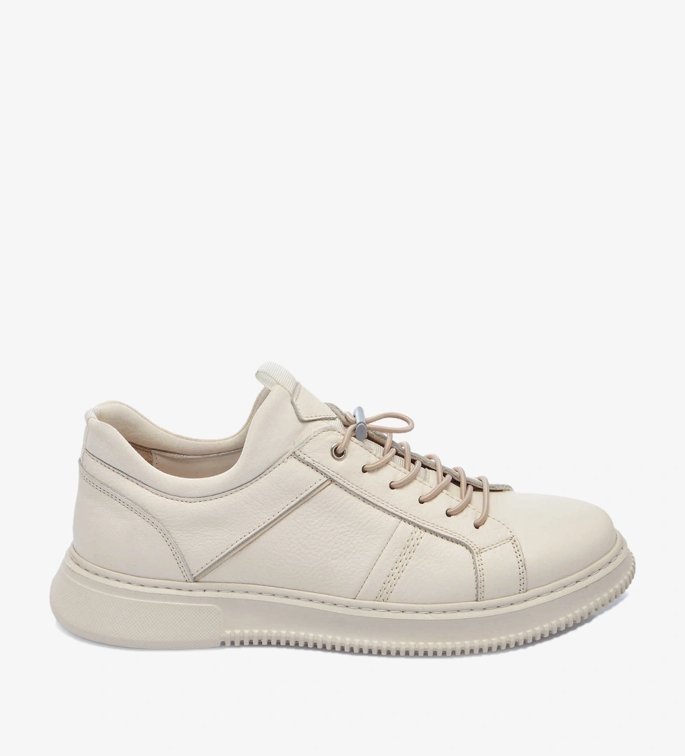 Beyaz Hakiki Deri Erkek Sneaker - E25S1AY57543-N3O