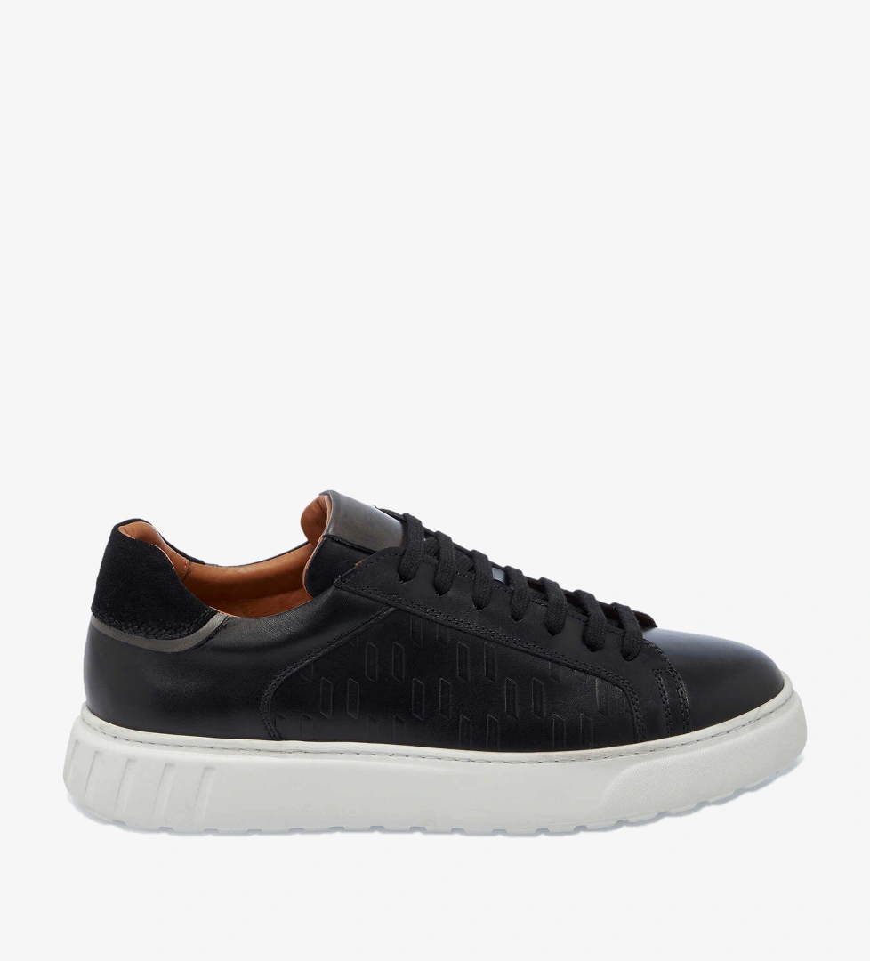 Siyah Hakiki Deri Erkek Sneaker - E25S1AY57553-A43