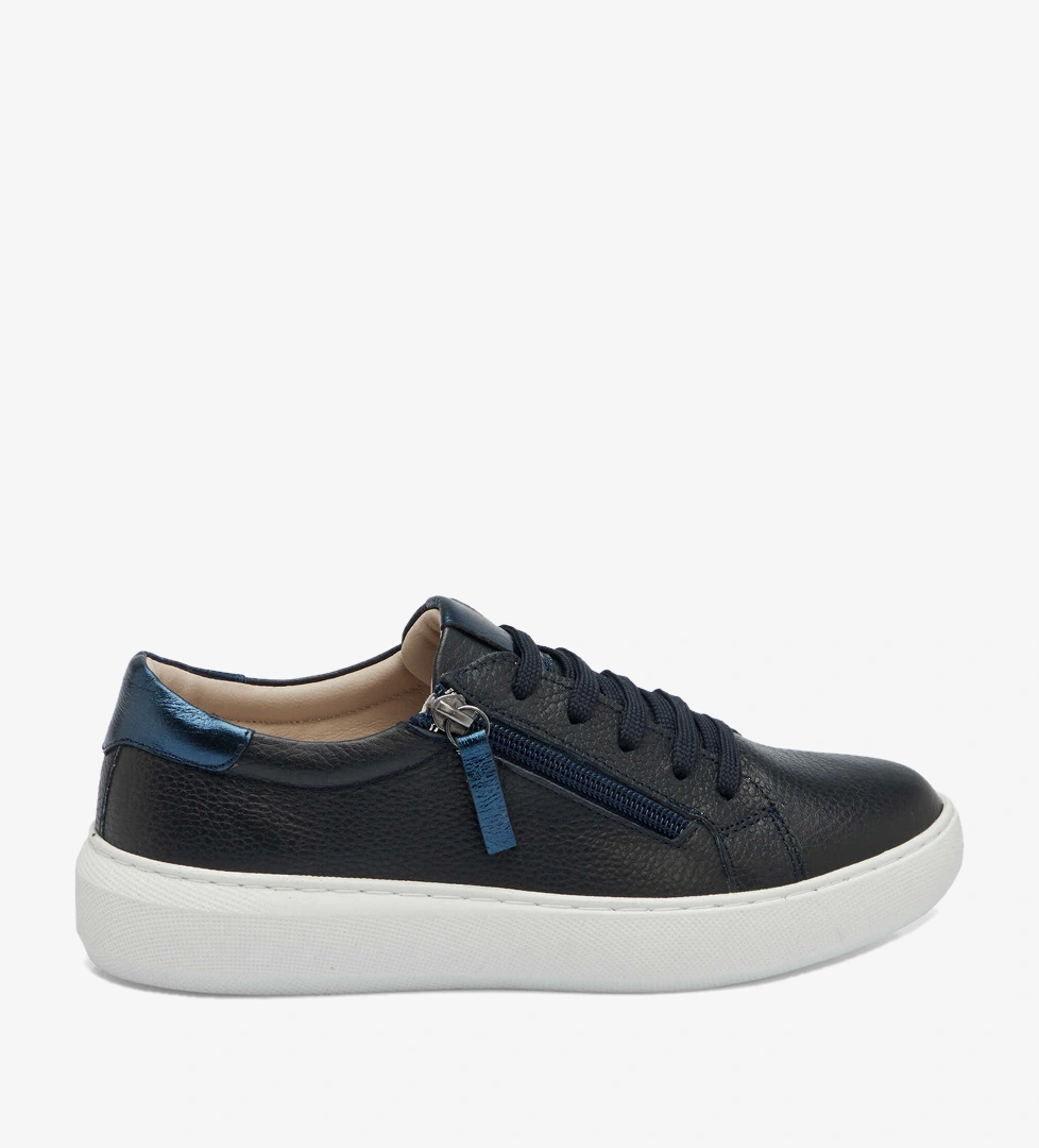 Lacivert Hakiki Deri Kadın Sneaker - K25S1AY68141-A38