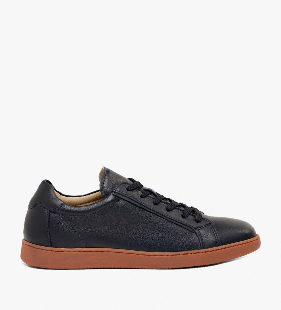 Lacivert Hakiki Deri Erkek Sneaker - E26I1AY57621-A31