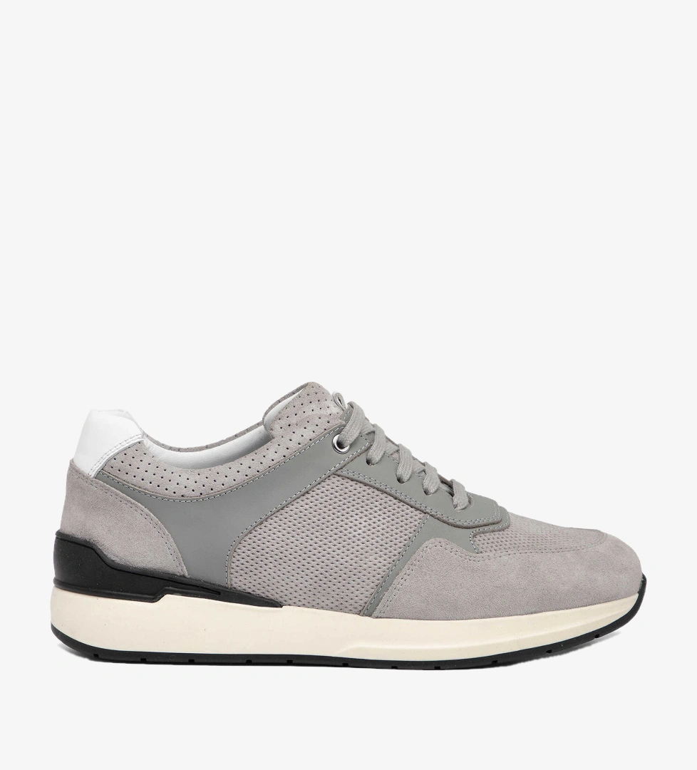 Gri Hakiki Süet Deri Erkek Sneaker - E26I1AY57696-C11