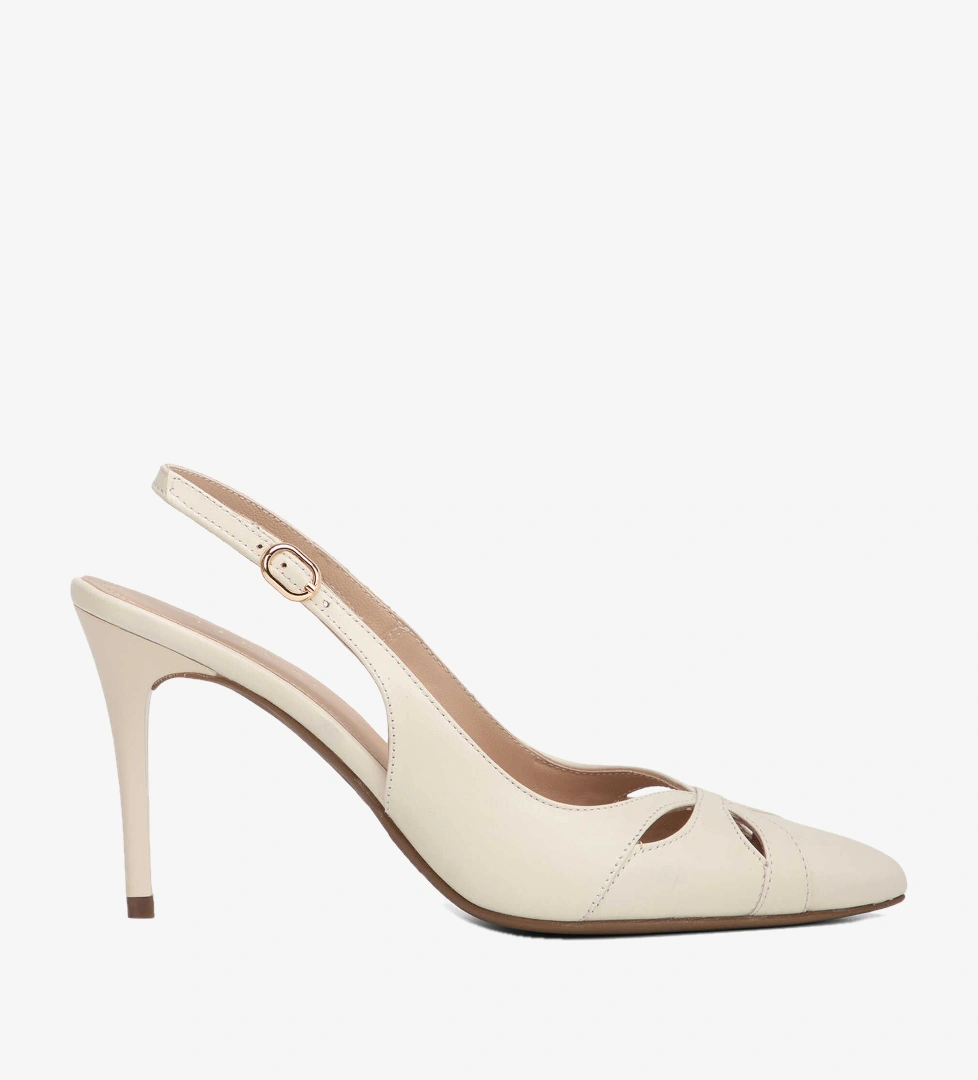 Beyaz Hakiki Deri Kadın Stiletto - K26Y1AY68386-N3O