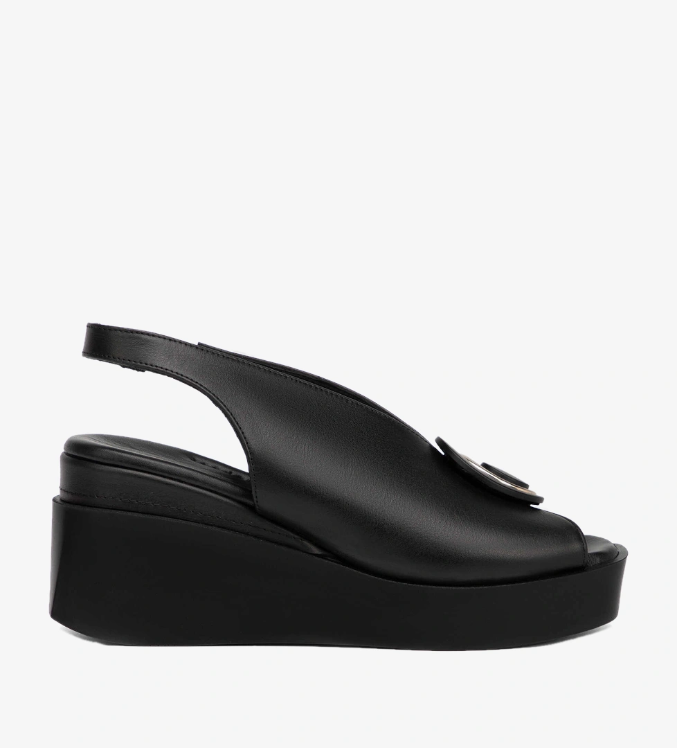 Siyah Hakiki Deri Kadın Sandalet - K26Y1SN68444-A23