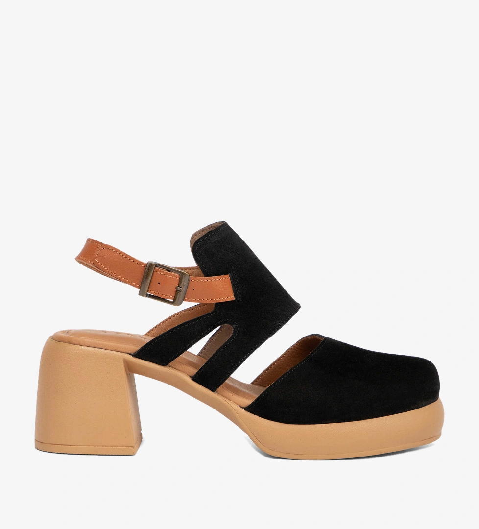 Siyah Hakiki Süet Deri Kadın Sandalet - K26Y1SN68553-A01