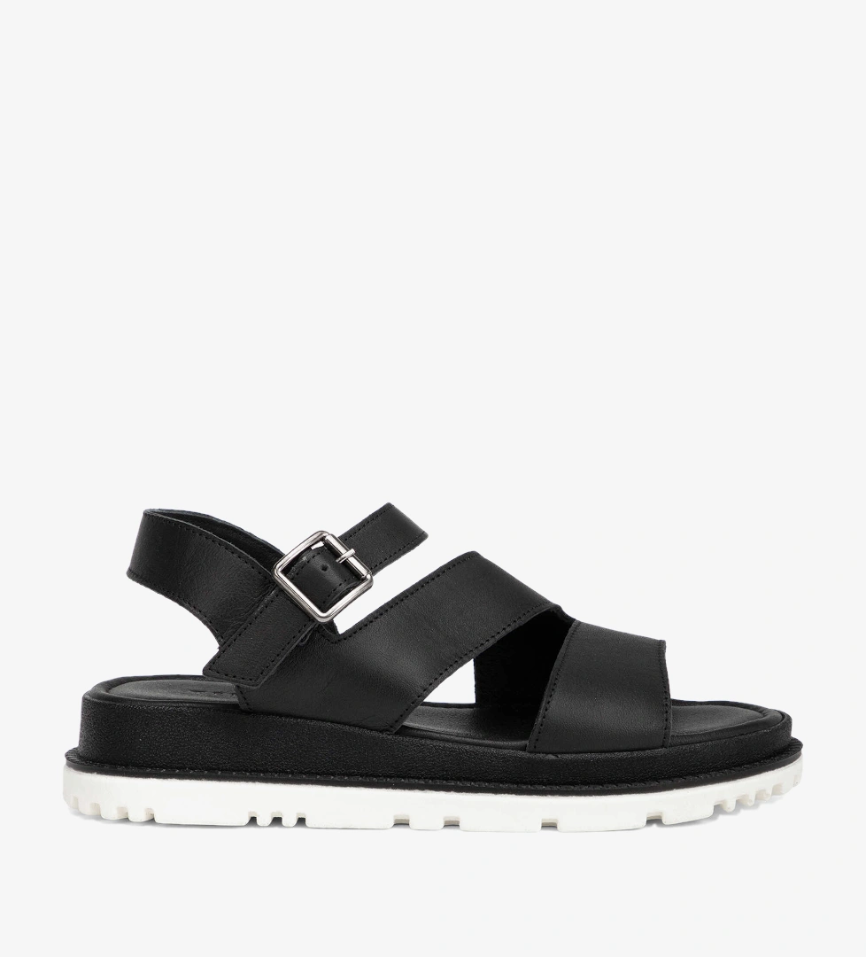 Siyah Hakiki Deri Kadın Sandalet - K26Y1SN68657-A23