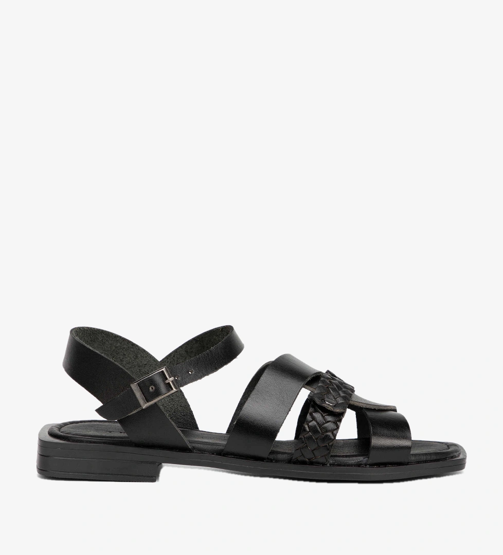 Siyah Hakiki Deri Kadın Sandalet - K26Y1SN68661-A23