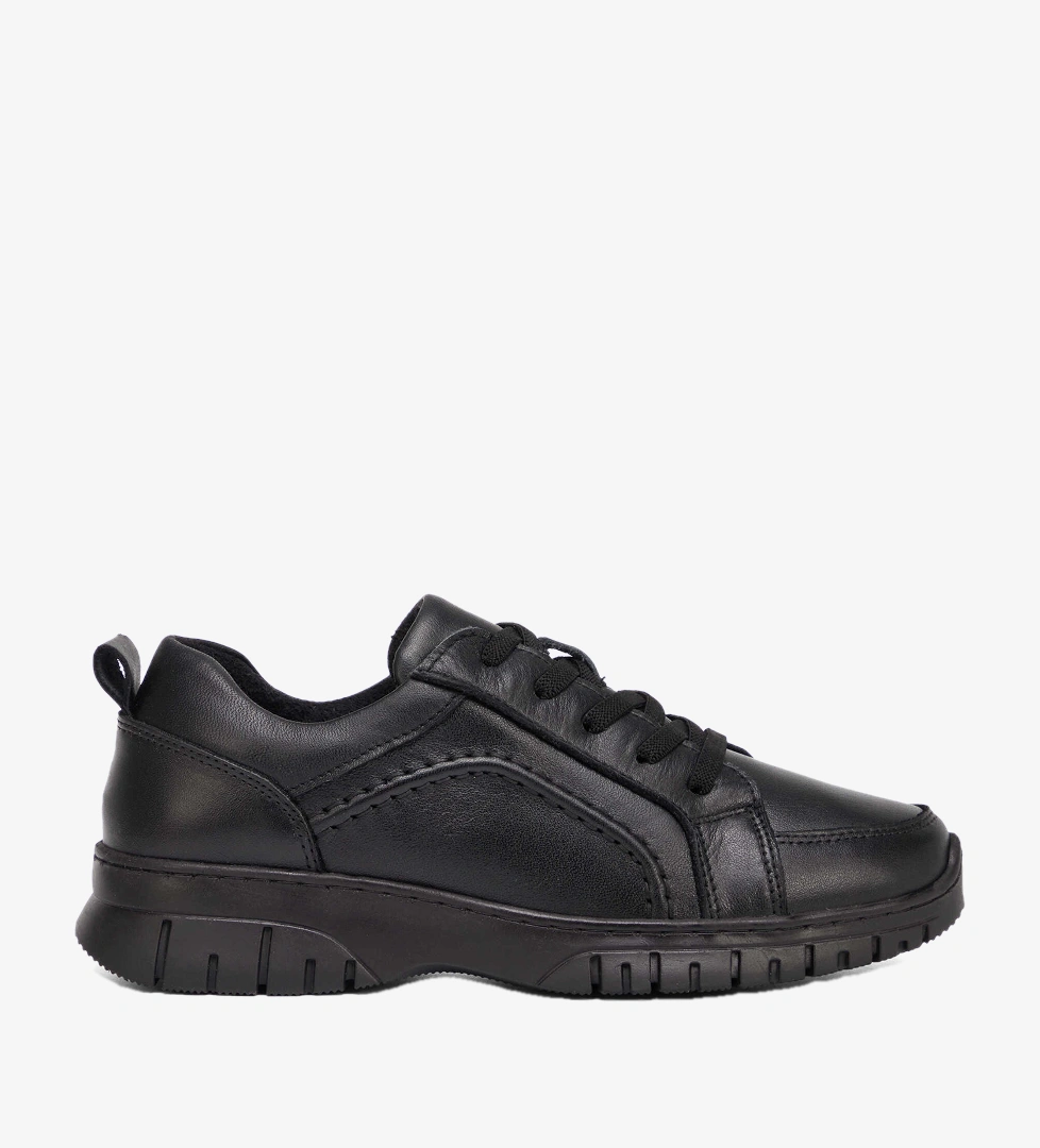 Siyah Hakiki Deri Kadın Sneaker - K26S1AY68810-A23