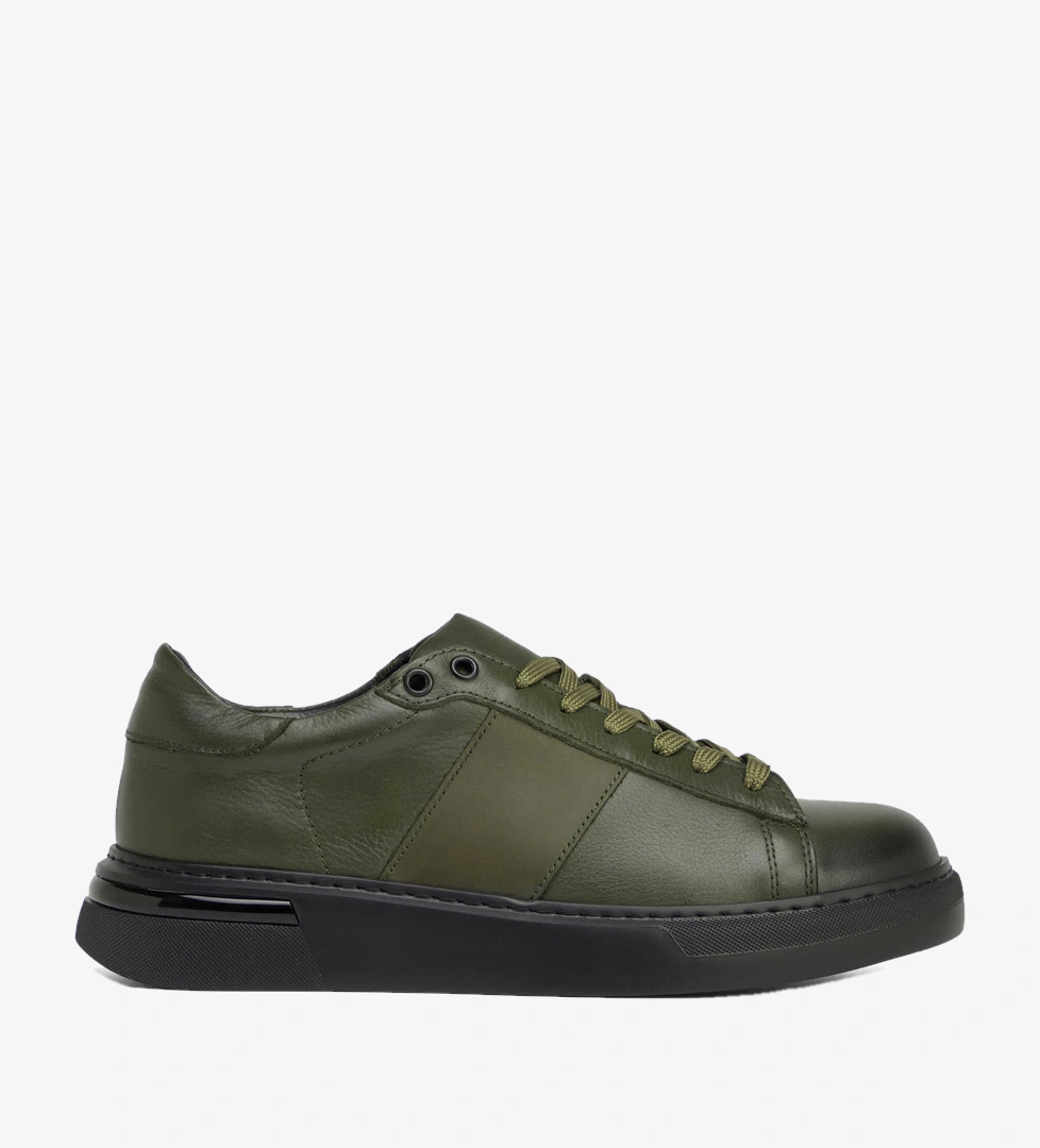 Haki Hakiki Deri Erkek Sneaker - E26S1AY57849-H48