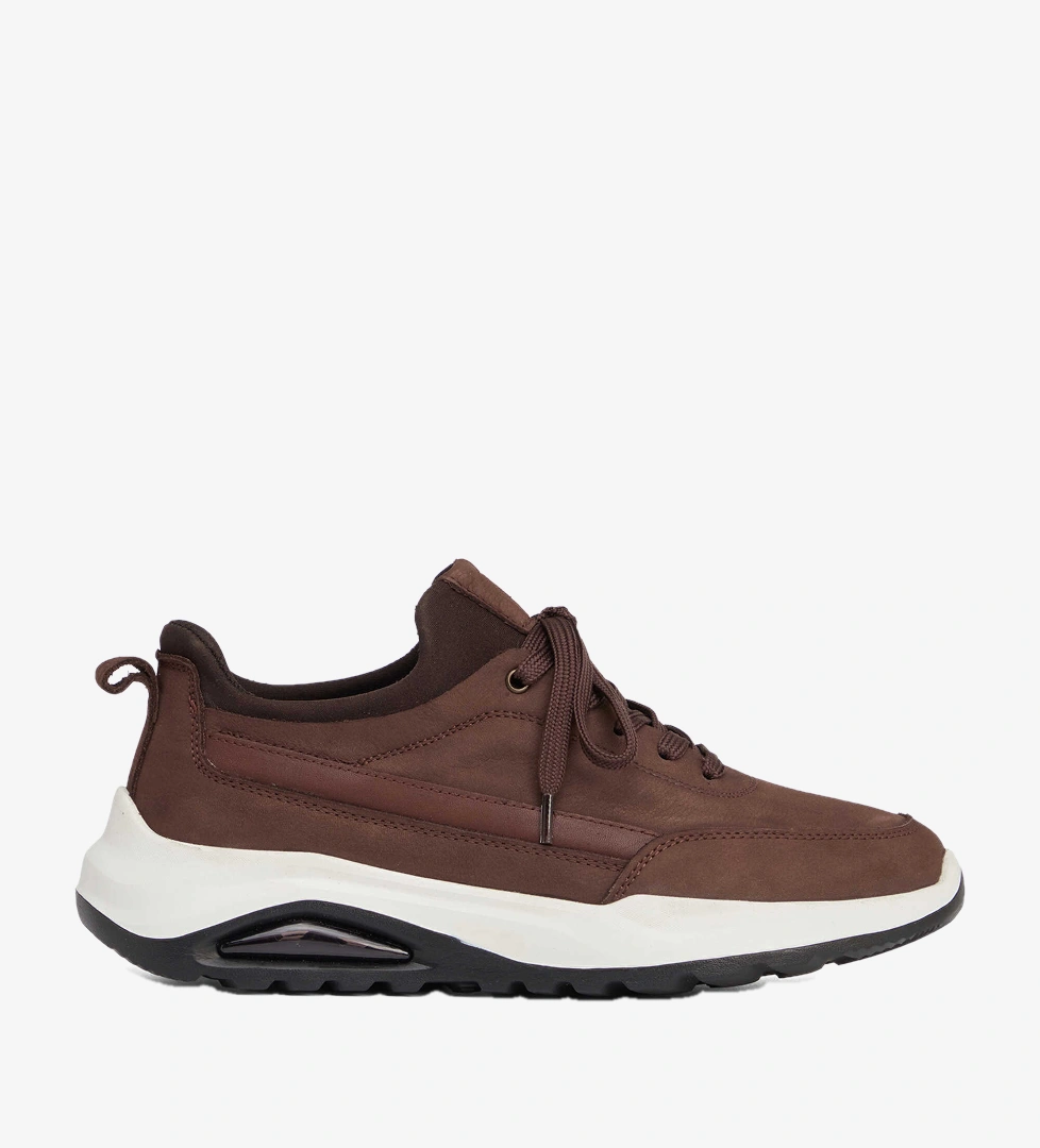 Kahverengi Hakiki Nubuk Deri Erkek Sneaker - E26S1AY57904-A39