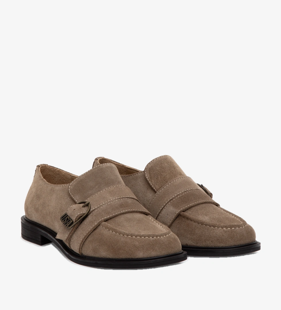 Kadın Bej Süet Loafer