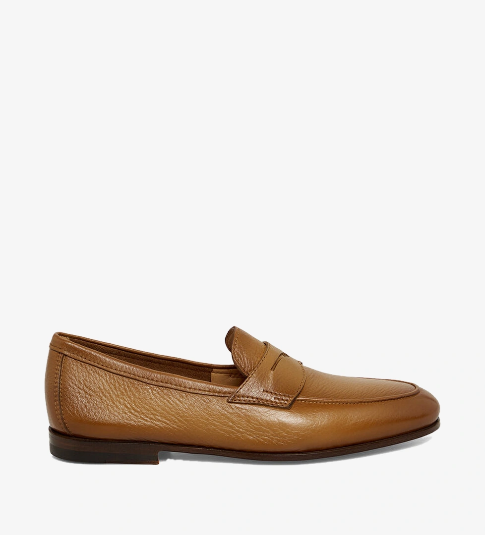 TABA BANTLI DERİ LOAFER AYAKKABI