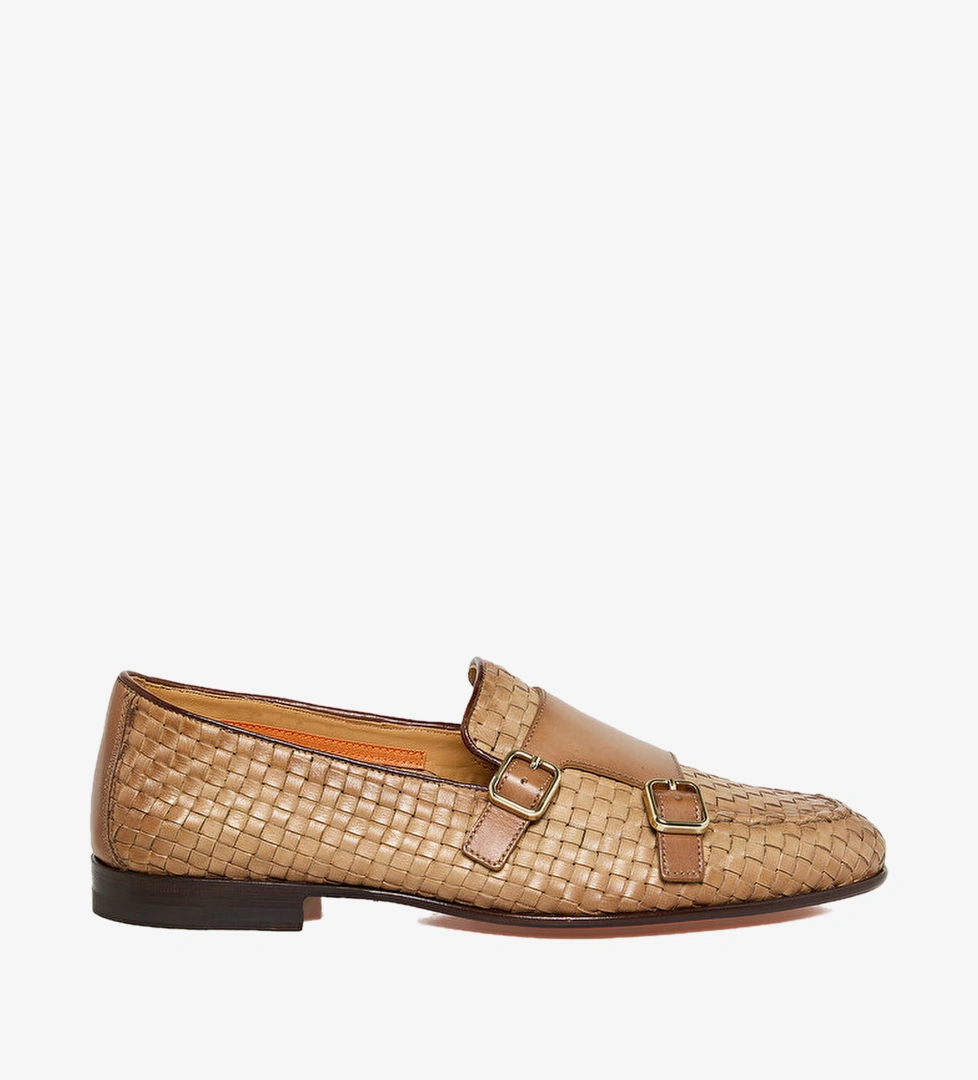 Santoni Kahverengi Santoni Çift Tokali
