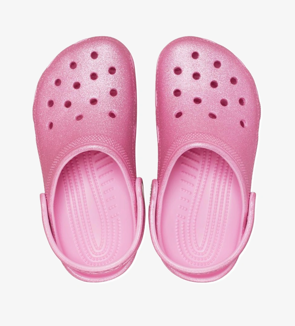 Crocs Classic Glitter Clog T Çocuk Terlik Pembe - Görsel 1